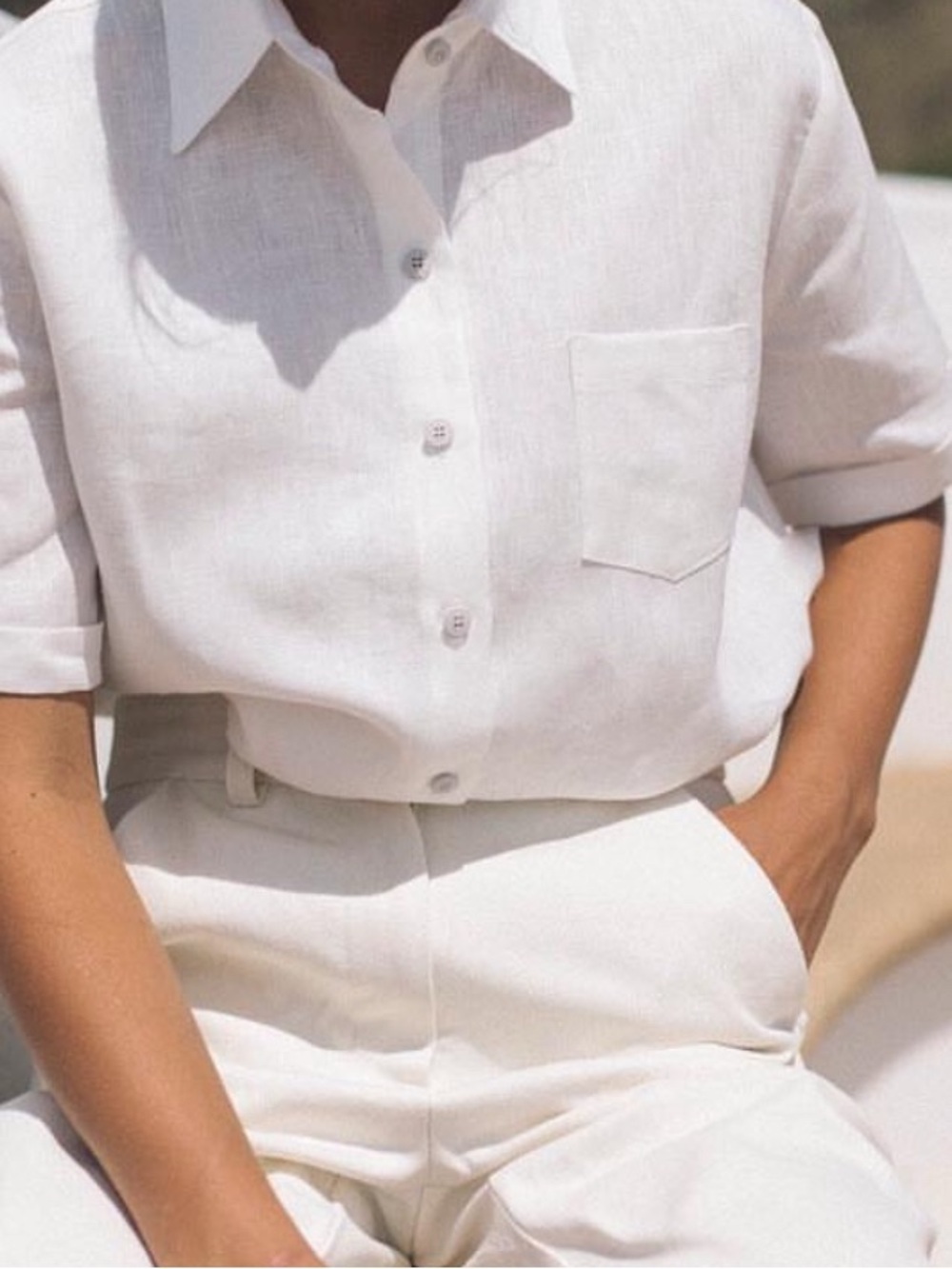 GOOD STUDIOS WHITE SHIRT HEMP LINEN BLOUSE SIZE SMALL